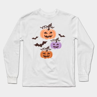 Spooky Halloween pumpkins Long Sleeve T-Shirt